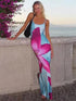 Sexy Party Maxi Dress For Women Summer Fashion Print Sleeveless Backless Bodycon Casual Club Elegant Strap Dress